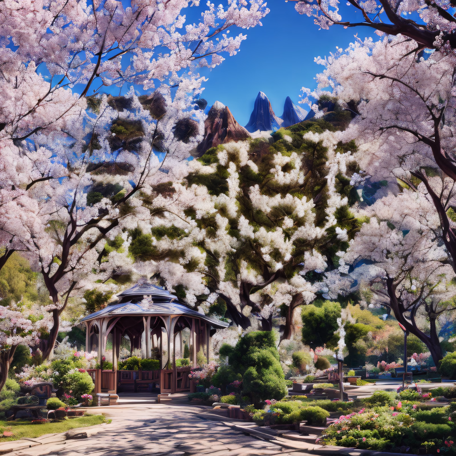 Blossom Park Gazebo Photographic QR Code Art — image 1