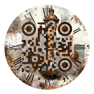 Steampunk Clock Tower Gears QR Code for Stickers