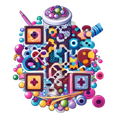 Colorful Beads and Tools Sticker QR Code for Stickers — image 1