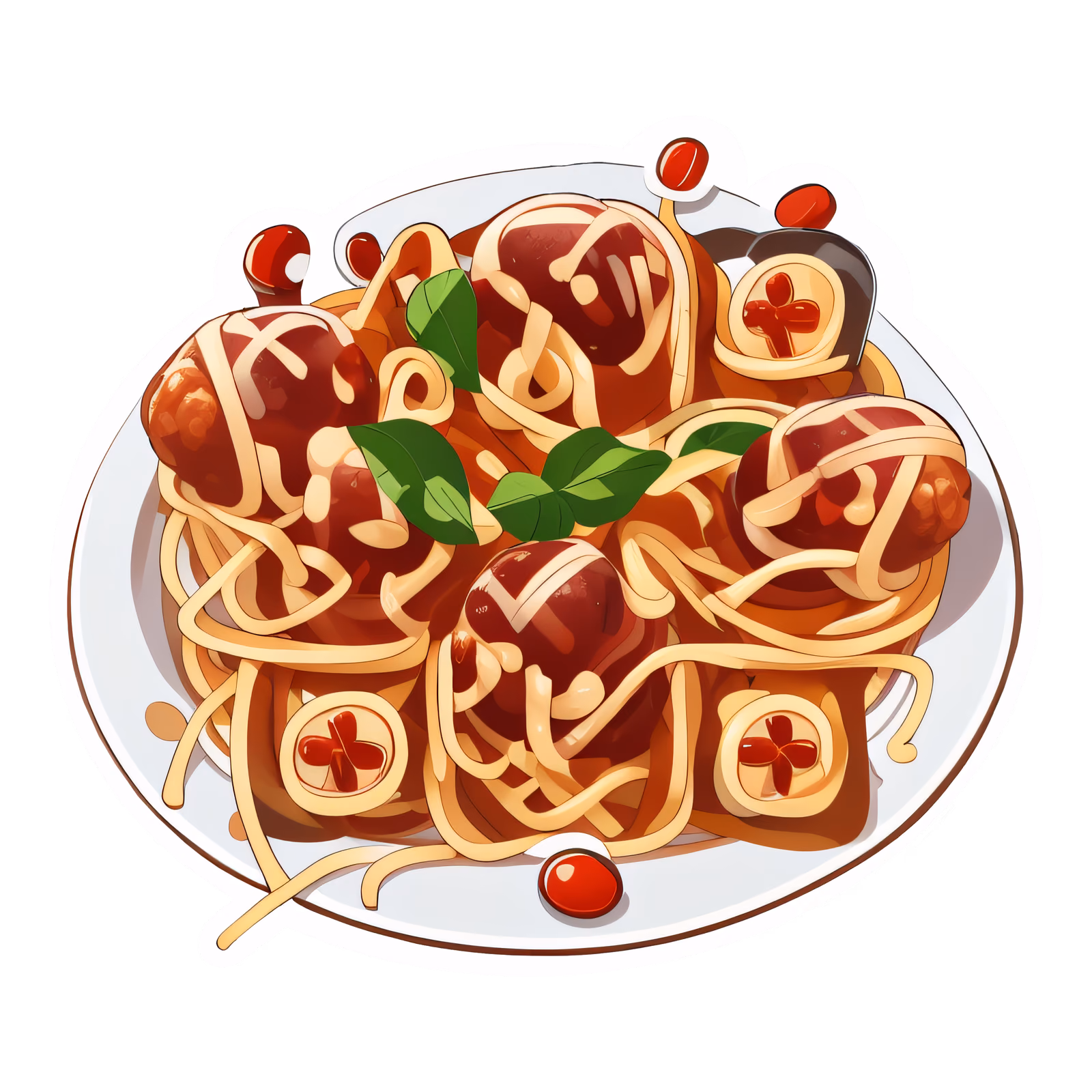 Spaghetti and Meatballs Vector QR Code for Stickers — image 1