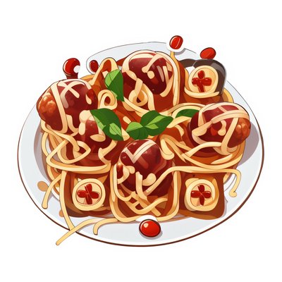 Spaghetti and Meatballs Vector QR Code for Stickers