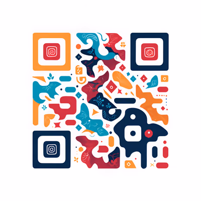 Abstract Ornamental Flat Vector QR Code for Stickers — image 1