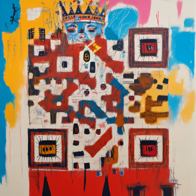 Crowned Man Expressionist QR Code Art — image 1