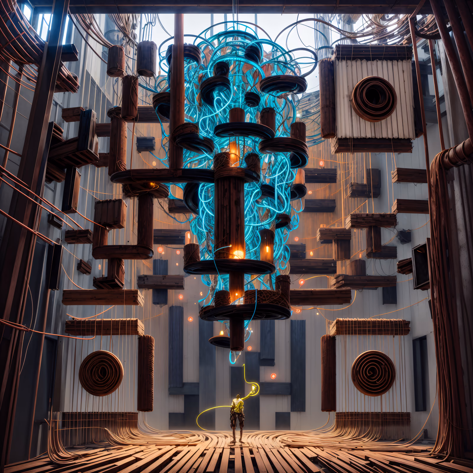 Rusted Data Towers Cyberpunk QR Code for Posters — image 1