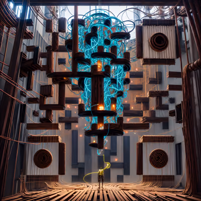 Rusted Data Towers Cyberpunk QR Code for Posters — image 1