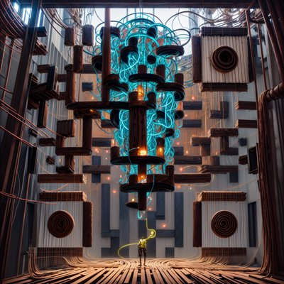 Rusted Data Towers Cyberpunk QR Code for Posters
