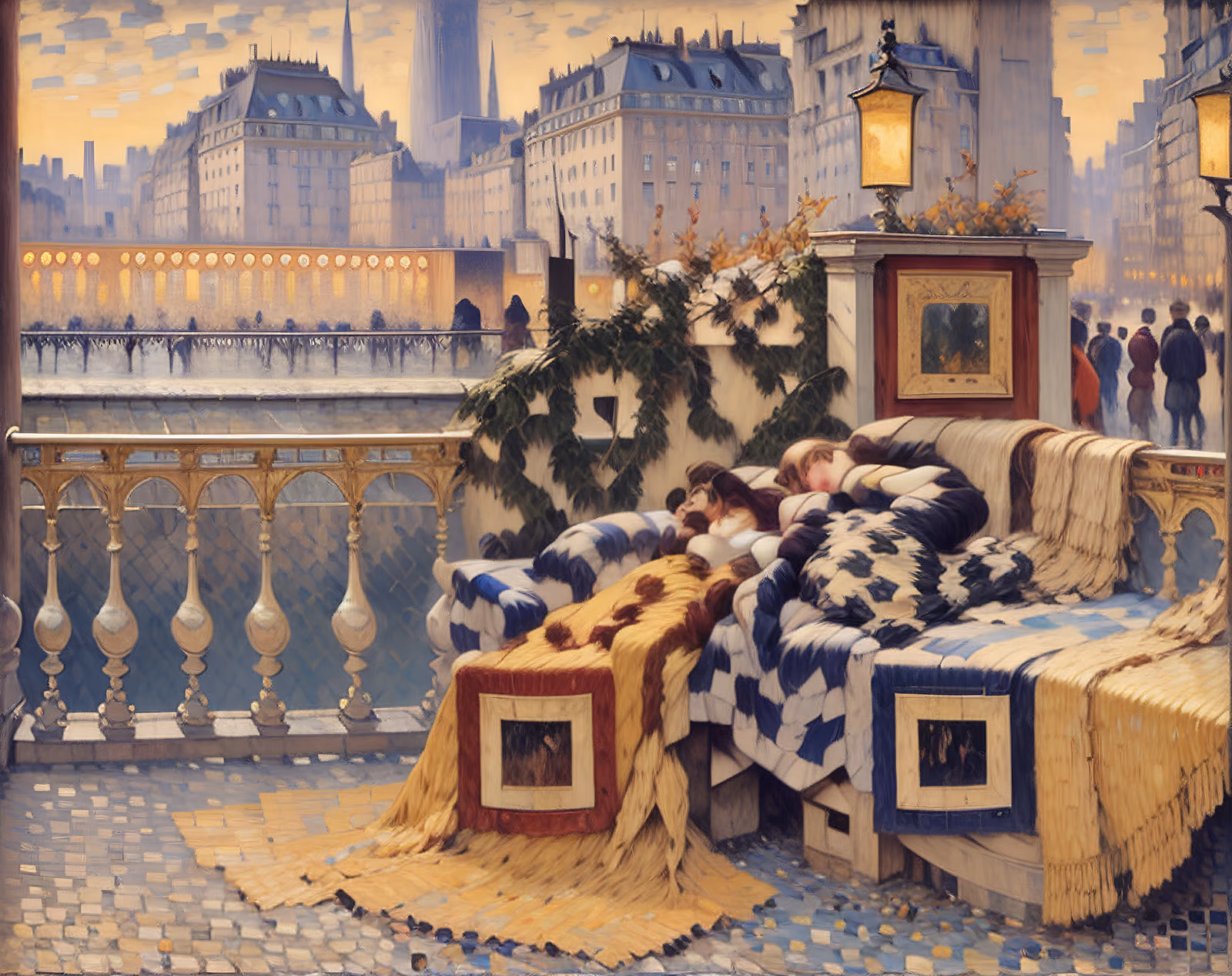 Parisian Terrace Impressionist QR Code Art — image 1