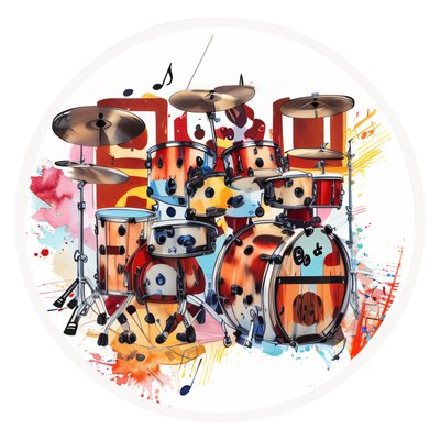 Colorful Drum Set Vector QR Code for Stickers