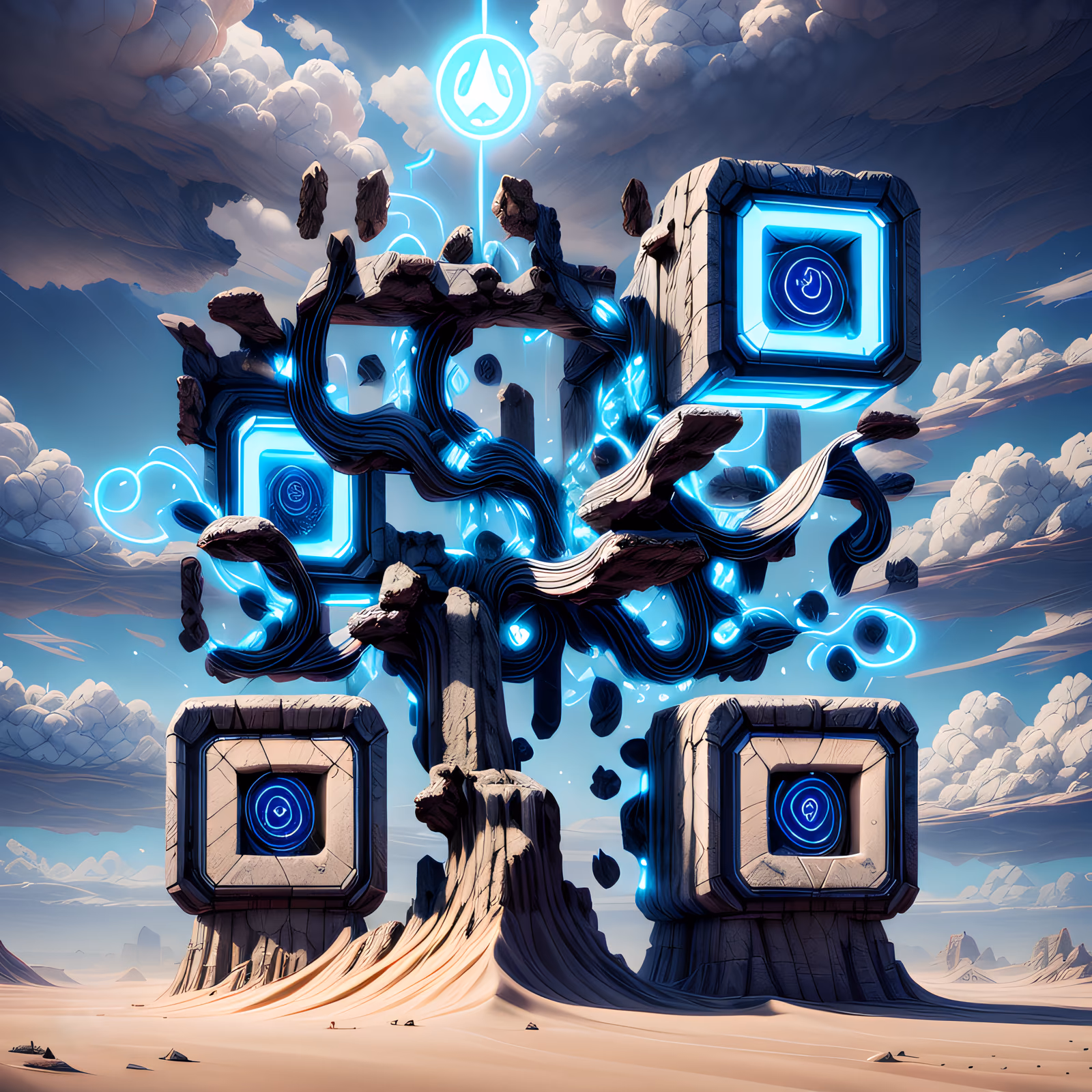 Светящиеся каменные монолиты в пустыне: QR-код — изображение 1