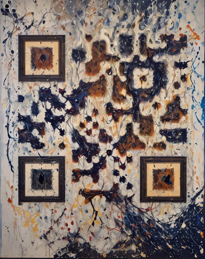 Drip Splatter Abstract Painting QR Code Art — image 1