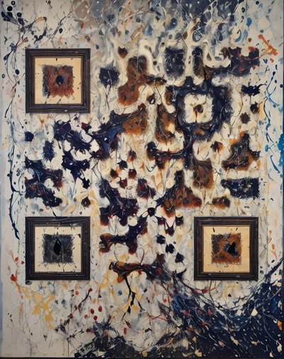 Drip Splatter Abstract Painting QR Code Art
