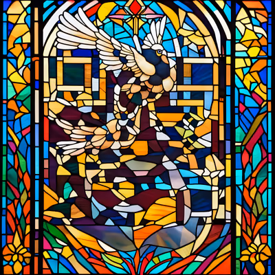 Dove Stained Glass Window QR Code Art — image 1