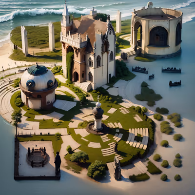 Seaside Island Park Manor QR Code Art — image 1