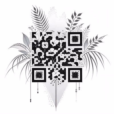 Botanical Ink Tattoo Flowers QR Code for Temporary Tattoos — image 1