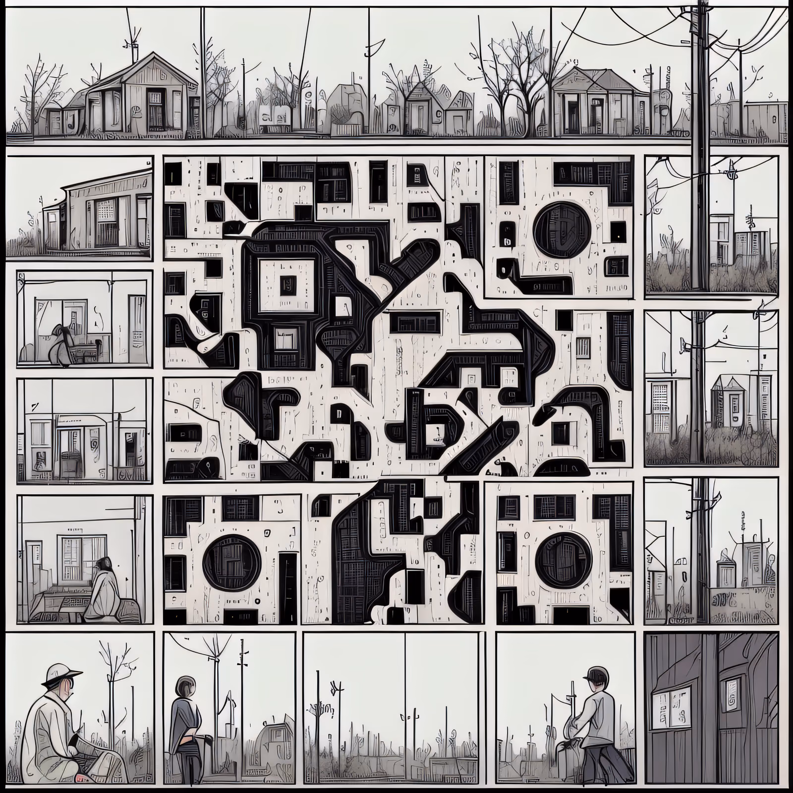 Comic Panel Town Ink QR Code for Book Covers — image 1