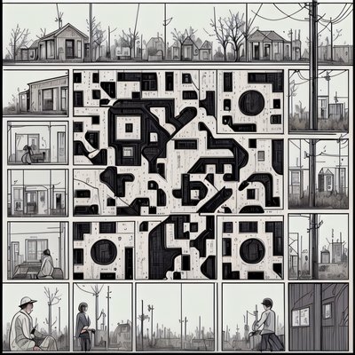 Comic Panel Town Ink QR Code for Book Covers