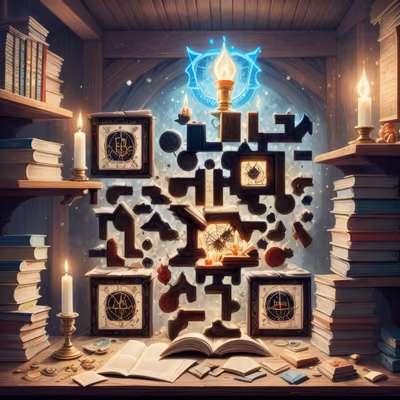 Wizard Study Spellbook Fantasy QR Code for Book Covers — image 1