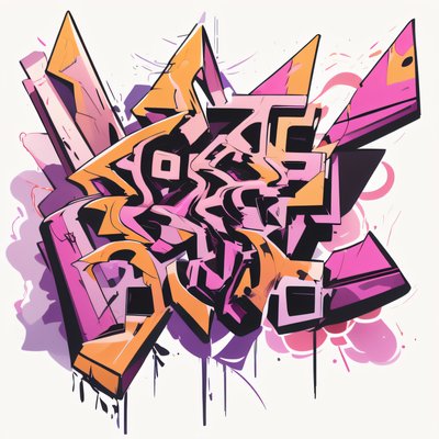Pink Orange Graffiti Lettering QR Code for Apparel
