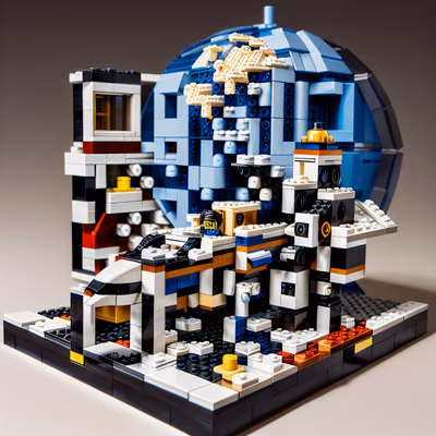 Brick Spaceship Planet Landing QR Code for Stickers — image 1