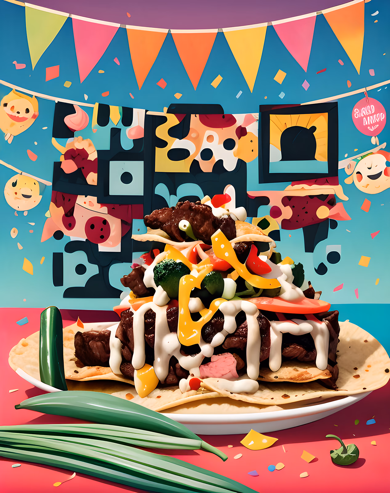 Taco Fiesta Cartoon QR Code for Restaurant Menus — image 1