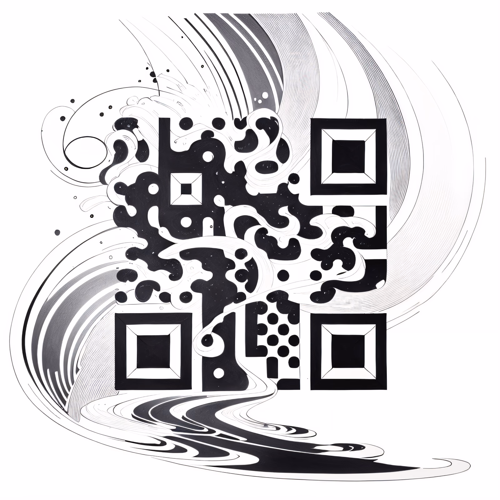 Winding River Ink Tattoo QR Code Art — image 1