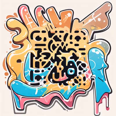 Pastel Graffiti Lettering Graffiti & Street Art QR Code for Stickers — image 1