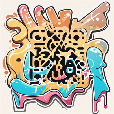 Pastel Graffiti Lettering Graffiti & Street Art QR Code for Stickers