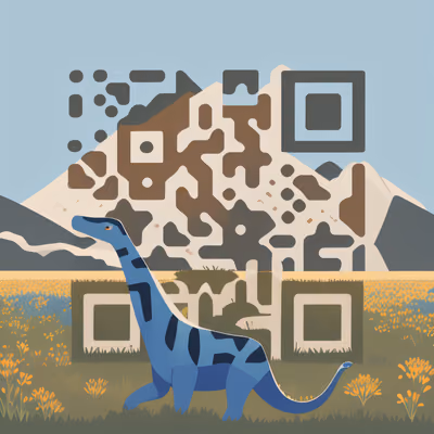 Diplodocus Meadow Flat Vector QR Code Art — image 1