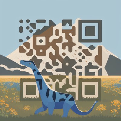 Diplodocus Meadow Flat Vector QR Code Art