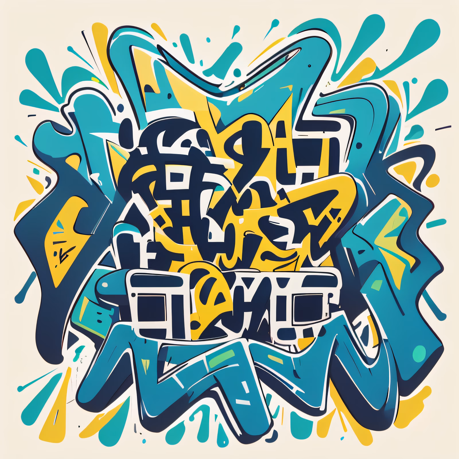 Graffiti Wildstyle Lettering QR Code for Stickers — image 1
