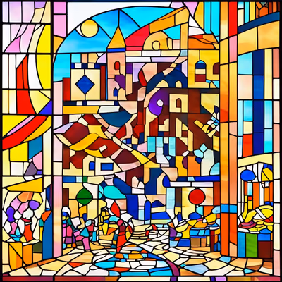 Market Street Stained Glass QR Code Art — image 1