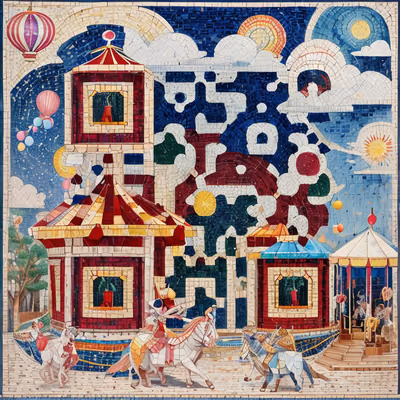 Carnival Carousel Mosaic QR Code Art — image 1