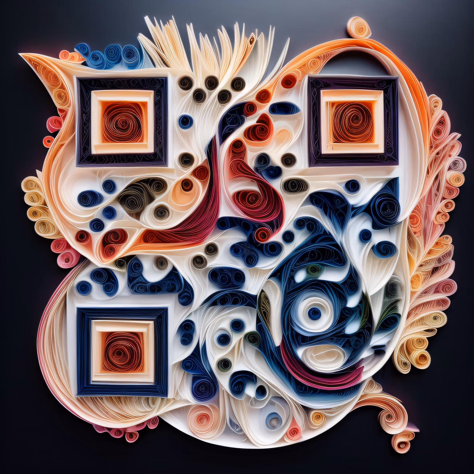 Abstract Paper Quilling QR Code Art — image 1