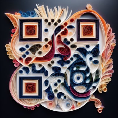 Abstract Paper Quilling QR Code Art