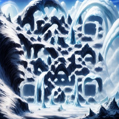 Frozen Ice Arches Fantasy QR Code Art
