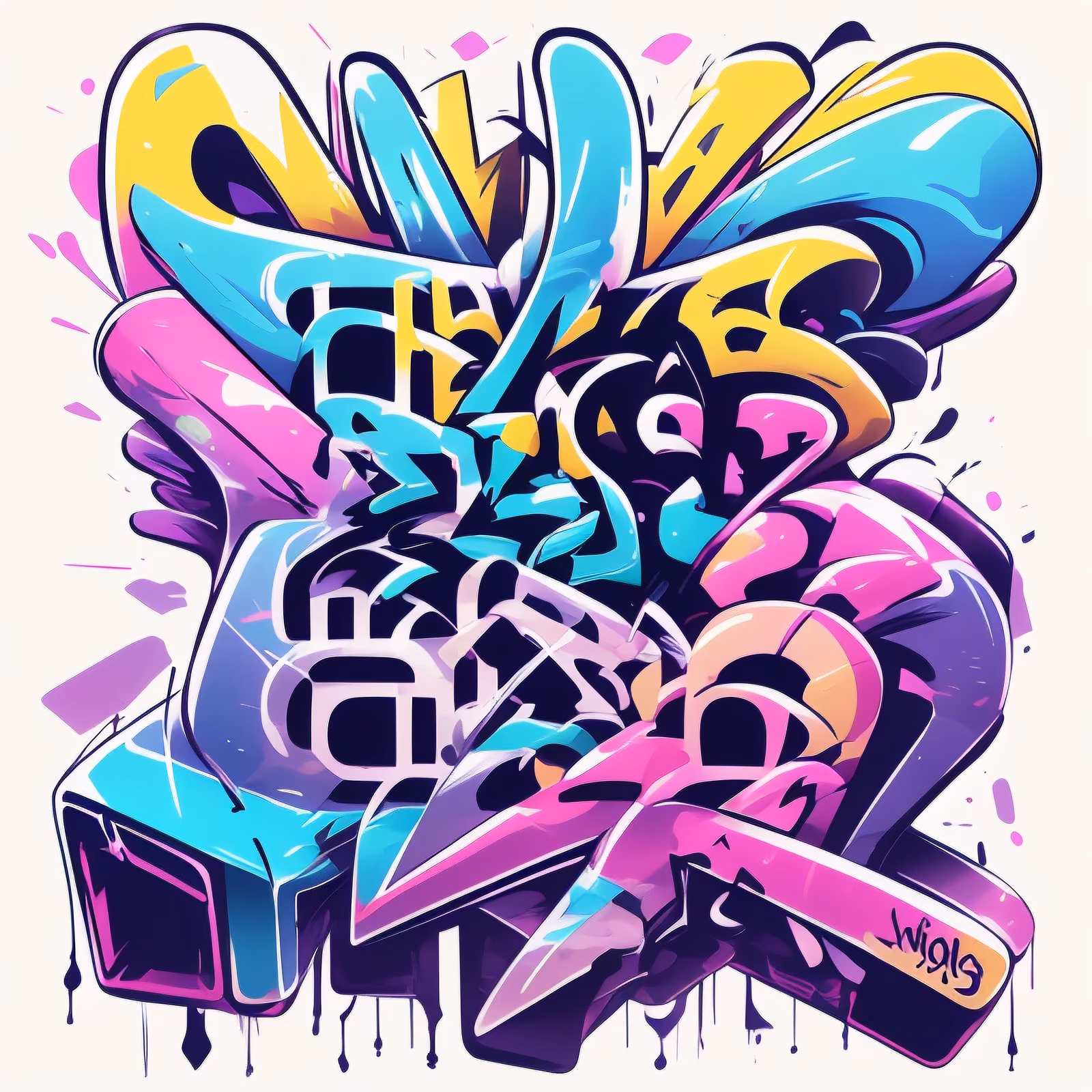 Colorful Graffiti Lettering QR Code for Stickers — image 1