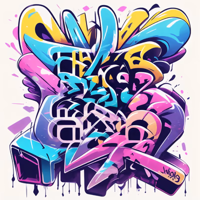 Colorful Graffiti Lettering QR Code for Stickers — image 1