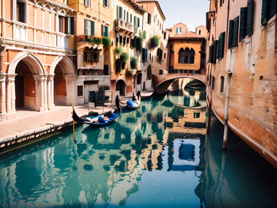 Venetian Canal Gondola Photography QR Code Art — image 1