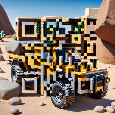 Brick Off-Road Truck Desert QR Code for Packaging
