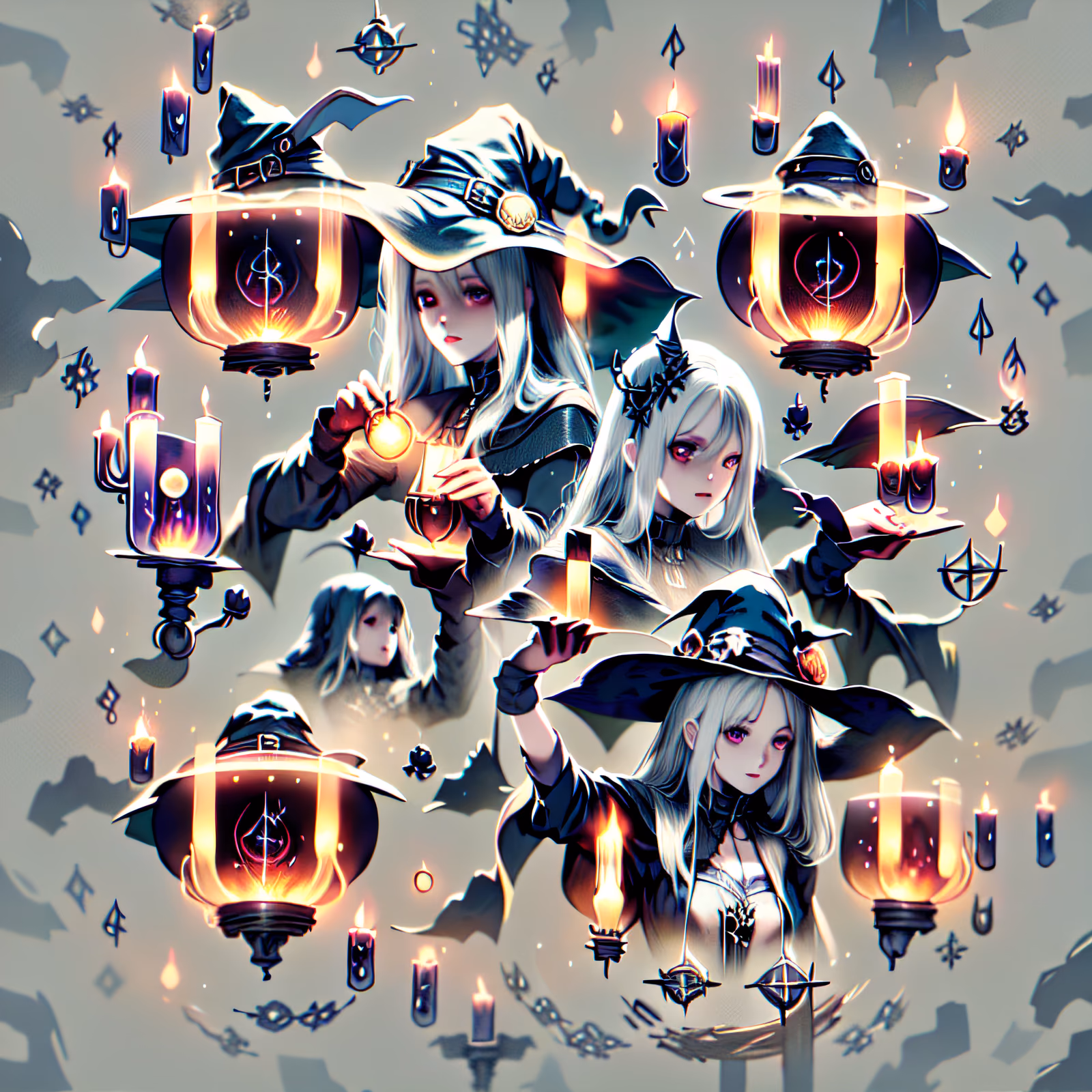 Anime Witches With Lanterns QR Code for Posters — image 1