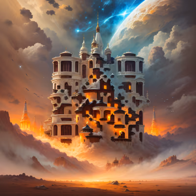 Floating Fantasy Castle Concept QR Code for Book Covers — image 1