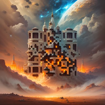 Floating Fantasy Castle Concept QR Code for Book Covers