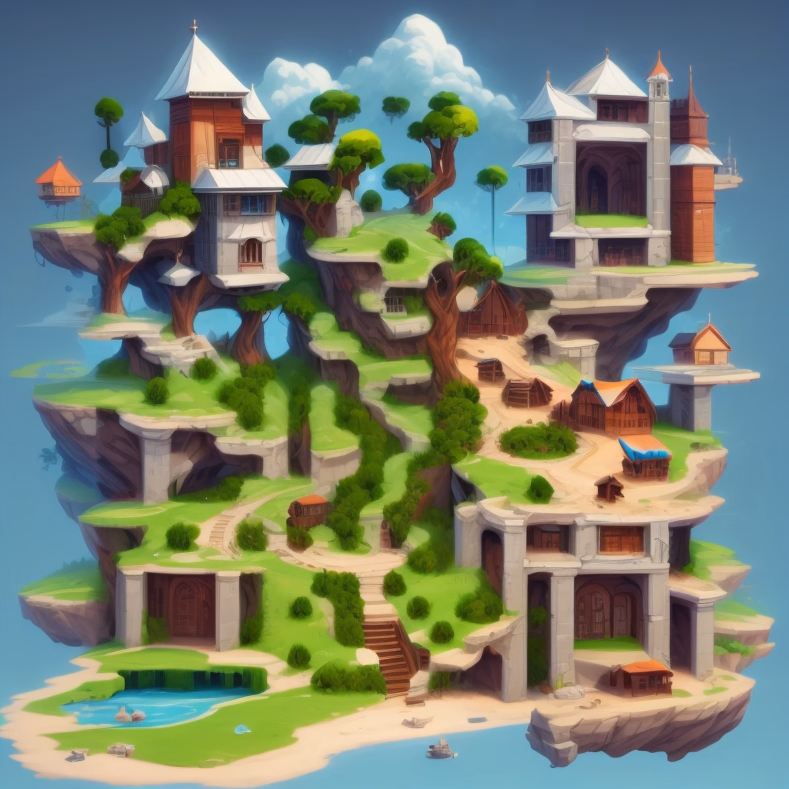 Floating Island Game World Building QR Code for Posters — image 1