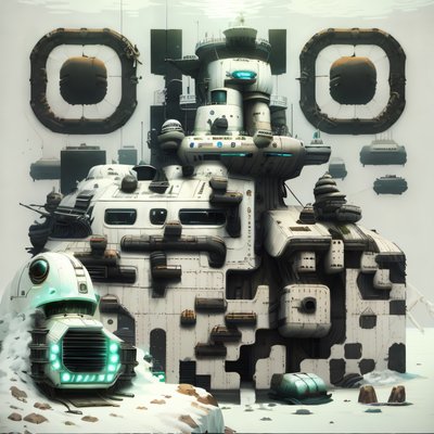 Underwater Sci-Fi Station Concept Art QR Code for Posters