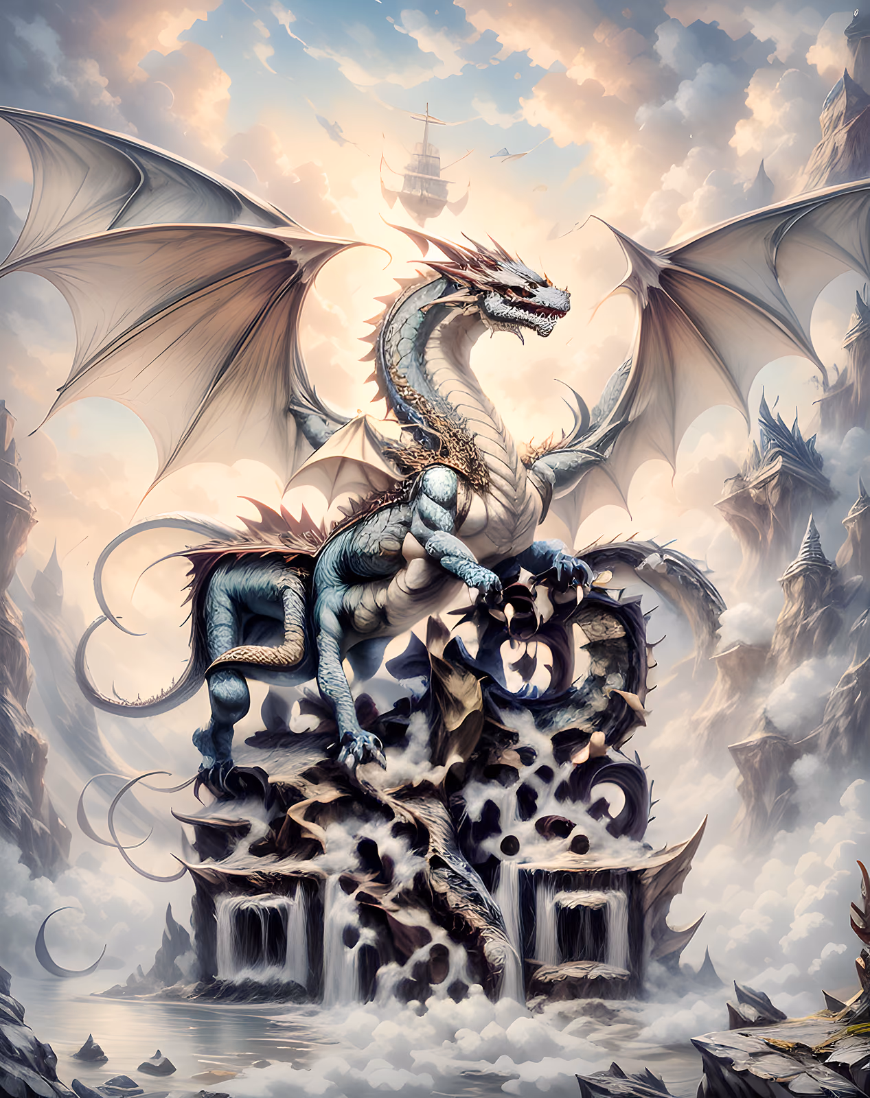 Winged Dragon Fantasy Painting QR Code for Posters — image 1