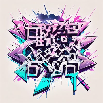 Pink Cyan Graffiti Lettering Graffiti & Street Art QR Code for Apparel