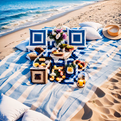 Пикник на пляже: фотореалистичный QR-код для постеров — изображение 1
