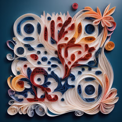 Coiled Paper Quilling Swirls Flowers QR Code Art — image 1