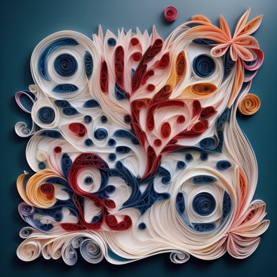 Coiled Paper Quilling Swirls Flowers QR Code Art