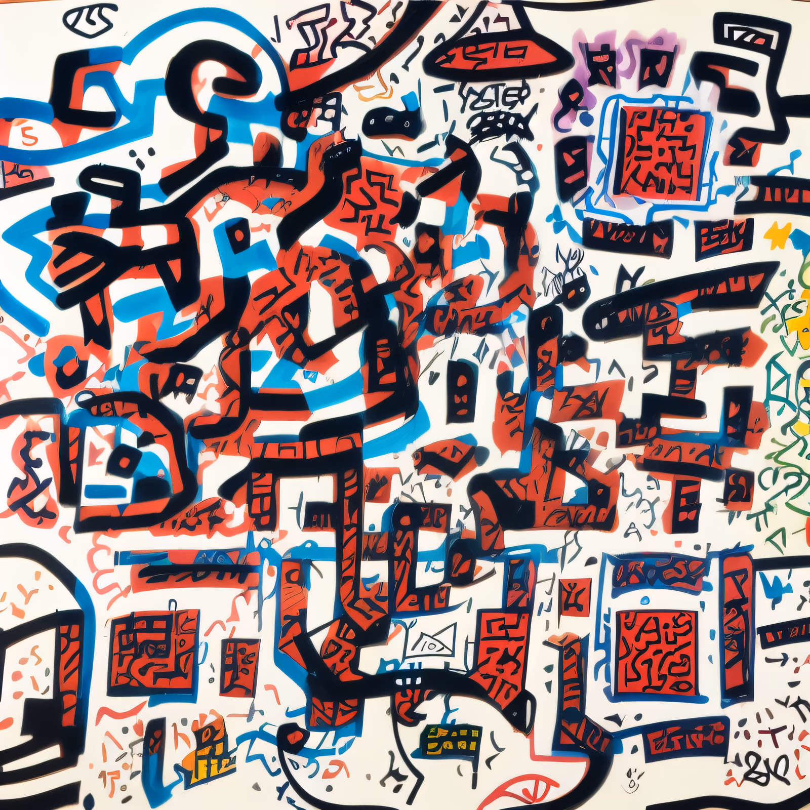 Abstract Graffiti Doodle QR Code for Posters — image 1